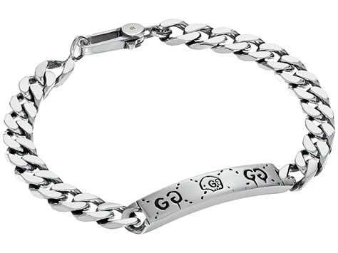 mens gucci bracelet silver|Gucci ghost bracelet used.